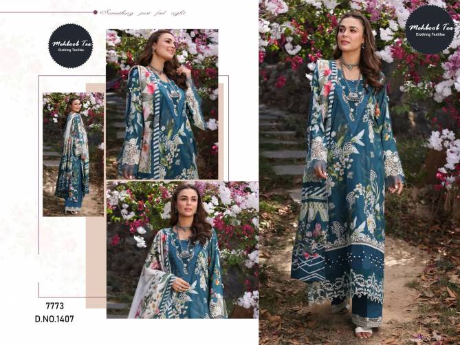 1406 and 1407 Mehboob Tex Embroidery Patch Cotton Pakistani Suits Wholesale Online